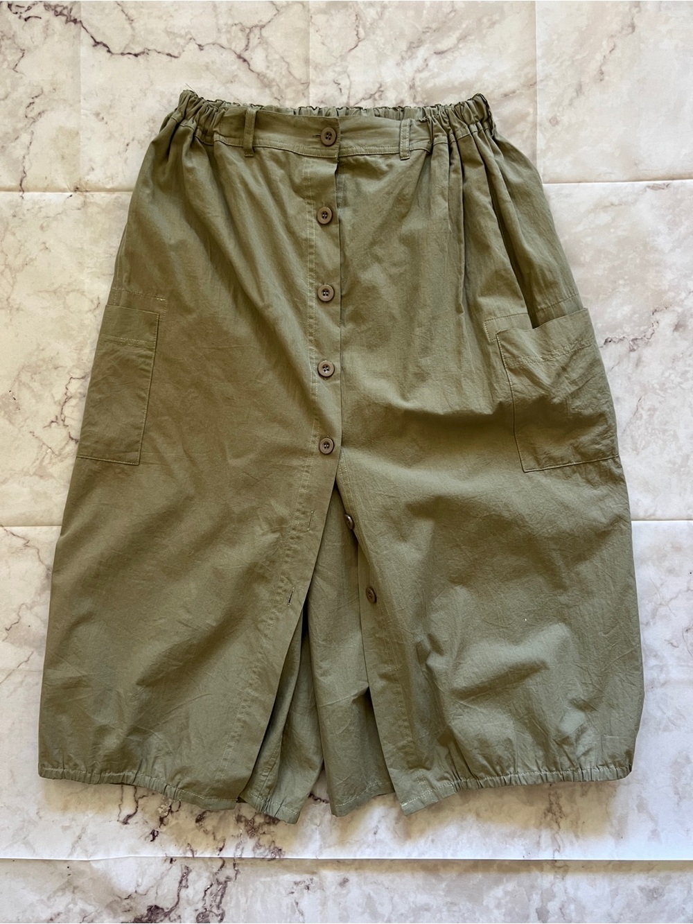 Korean Boutique Olive/Sage Skirt Pants Wide Leg Culottes S/M